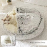 2-in-1 Round Plush Dog & Cat Bed
