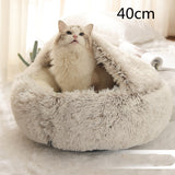 2-in-1 Round Plush Dog & Cat Bed