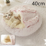 2-in-1 Round Plush Dog & Cat Bed