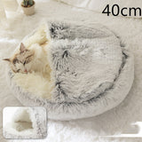 2-in-1 Round Plush Dog & Cat Bed