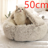 2-in-1 Round Plush Dog & Cat Bed