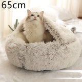 2-in-1 Round Plush Dog & Cat Bed