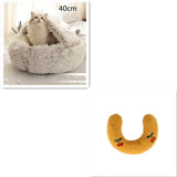 2-in-1 Round Plush Dog & Cat Bed