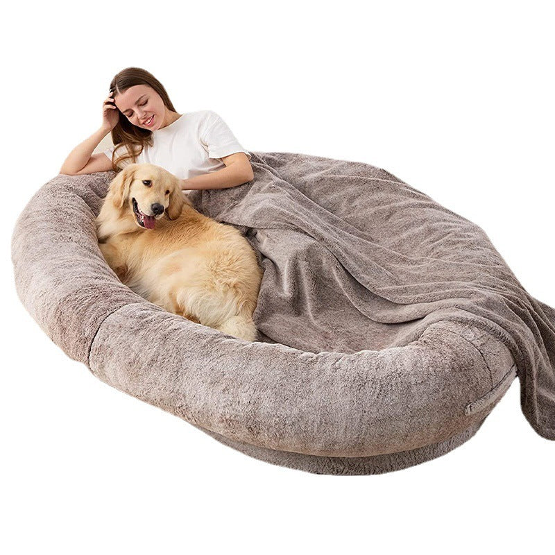 Large Human-Size Plush Dog Bed