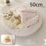 2-in-1 Round Plush Dog & Cat Bed
