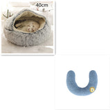 2-in-1 Round Plush Dog & Cat Bed