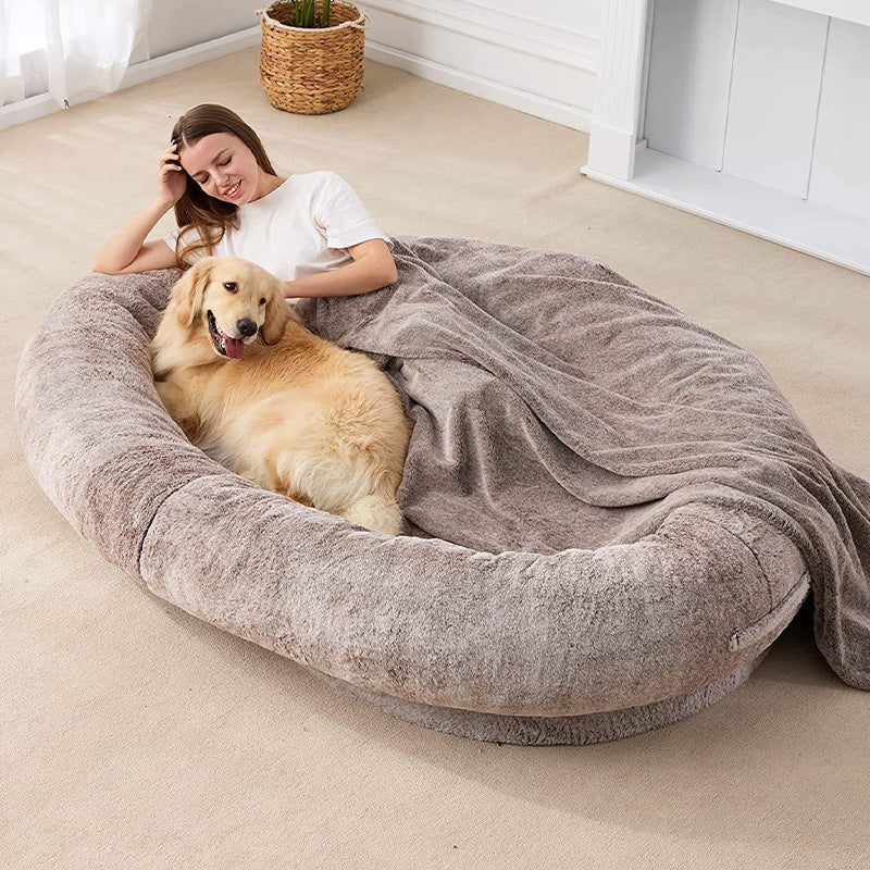 Large Human-Size Plush Dog Bed