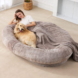 Large Human-Size Plush Dog Bed