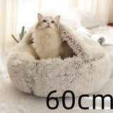 2-in-1 Round Plush Dog & Cat Bed